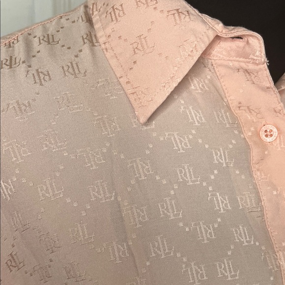 Lauren Ralph Lauren Light Pink Logo Button Down Belted Shirt Dress Maxi Size 8 - Picture 6 of 11
